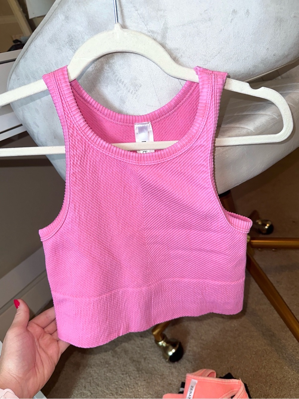 Nikibiki Hot Pink Ribbed Crop Tank